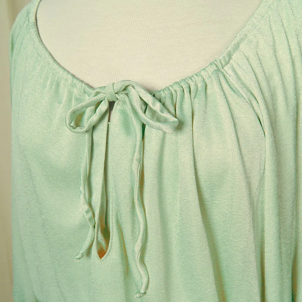 1970s Mint Maxi Gown Dress