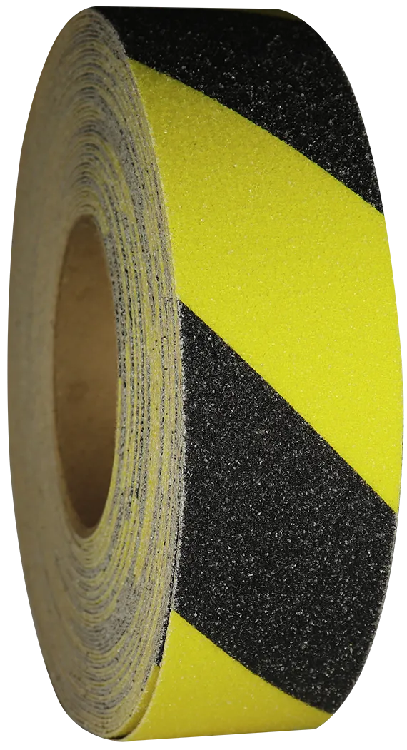 2" Black/Yellow Hazard Stripe Grit Stop Anti-Slip Tape