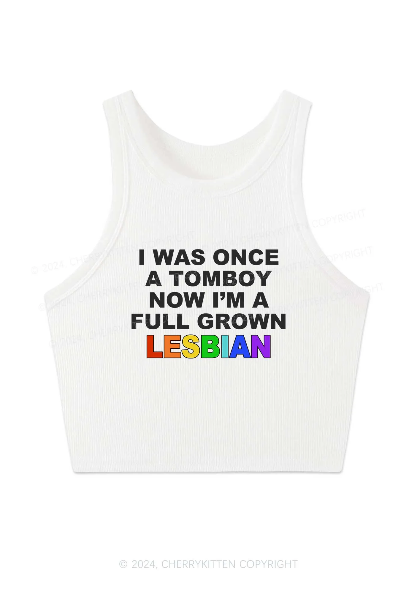 A Full Grown Lesbian Y2K Crop Tank Top Cherrykitten