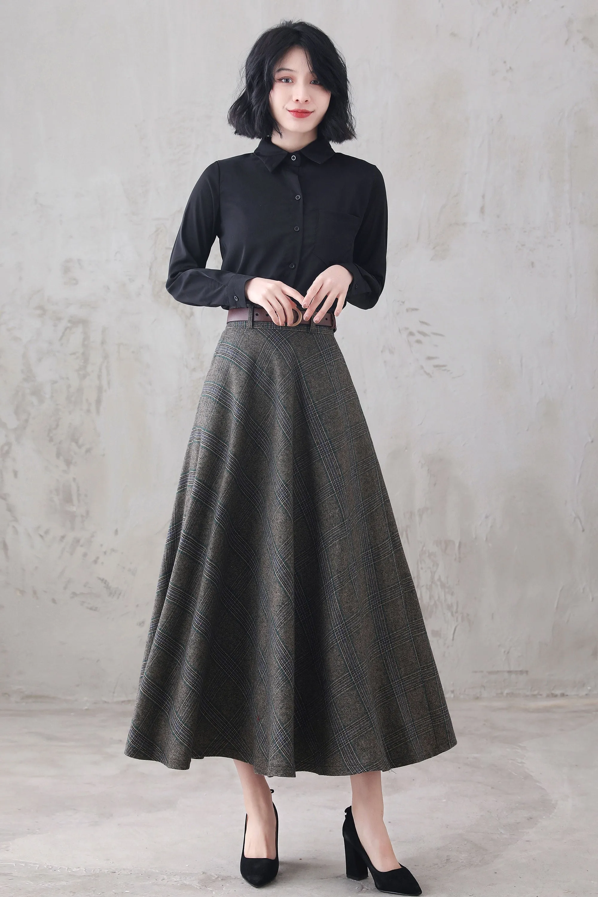 A Line Wool Skirt Women 3291