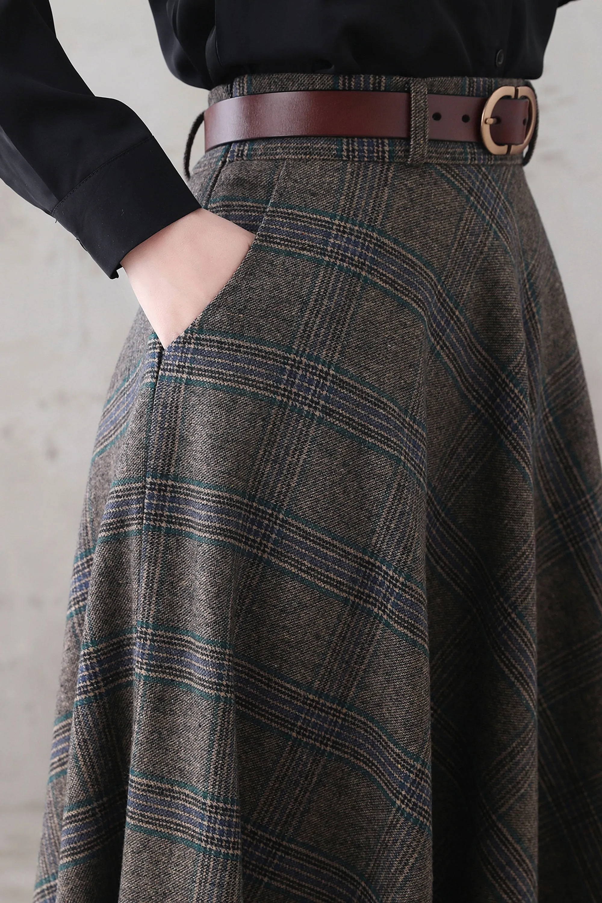 A Line Wool Skirt Women 3291