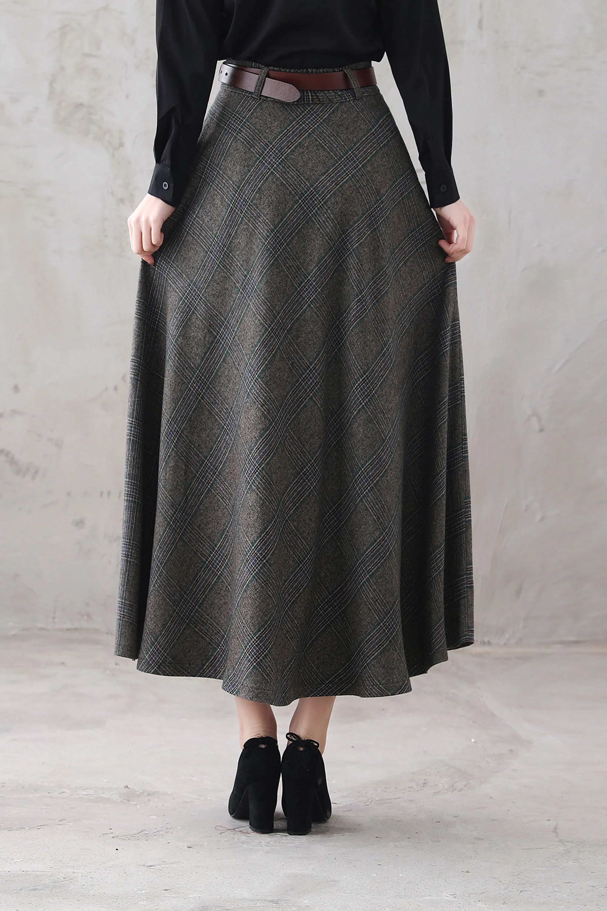 A Line Wool Skirt Women 3291