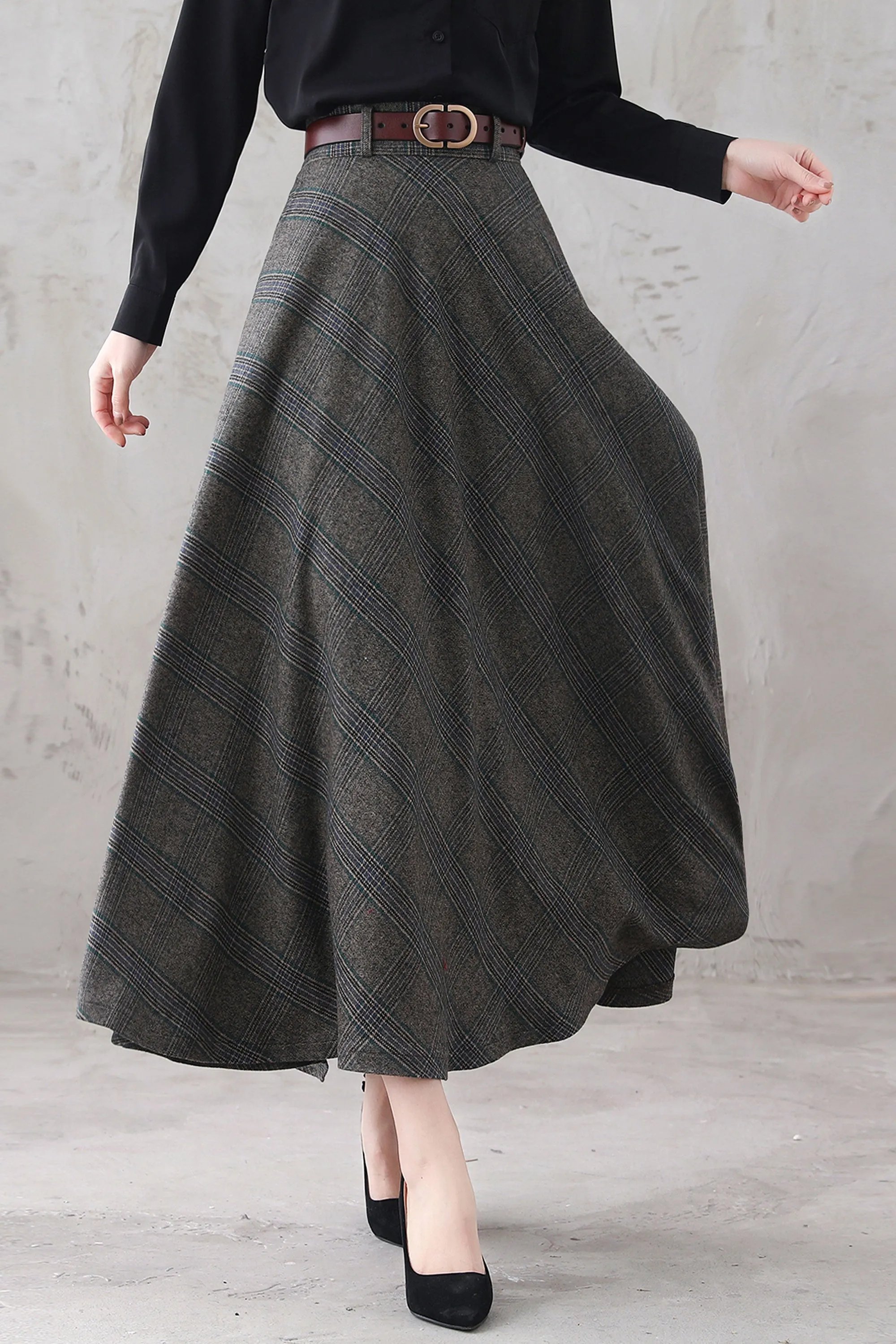 A Line Wool Skirt Women 3291