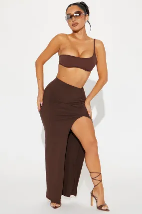 Abbey Snatched Maxi Skirt - Chocolate