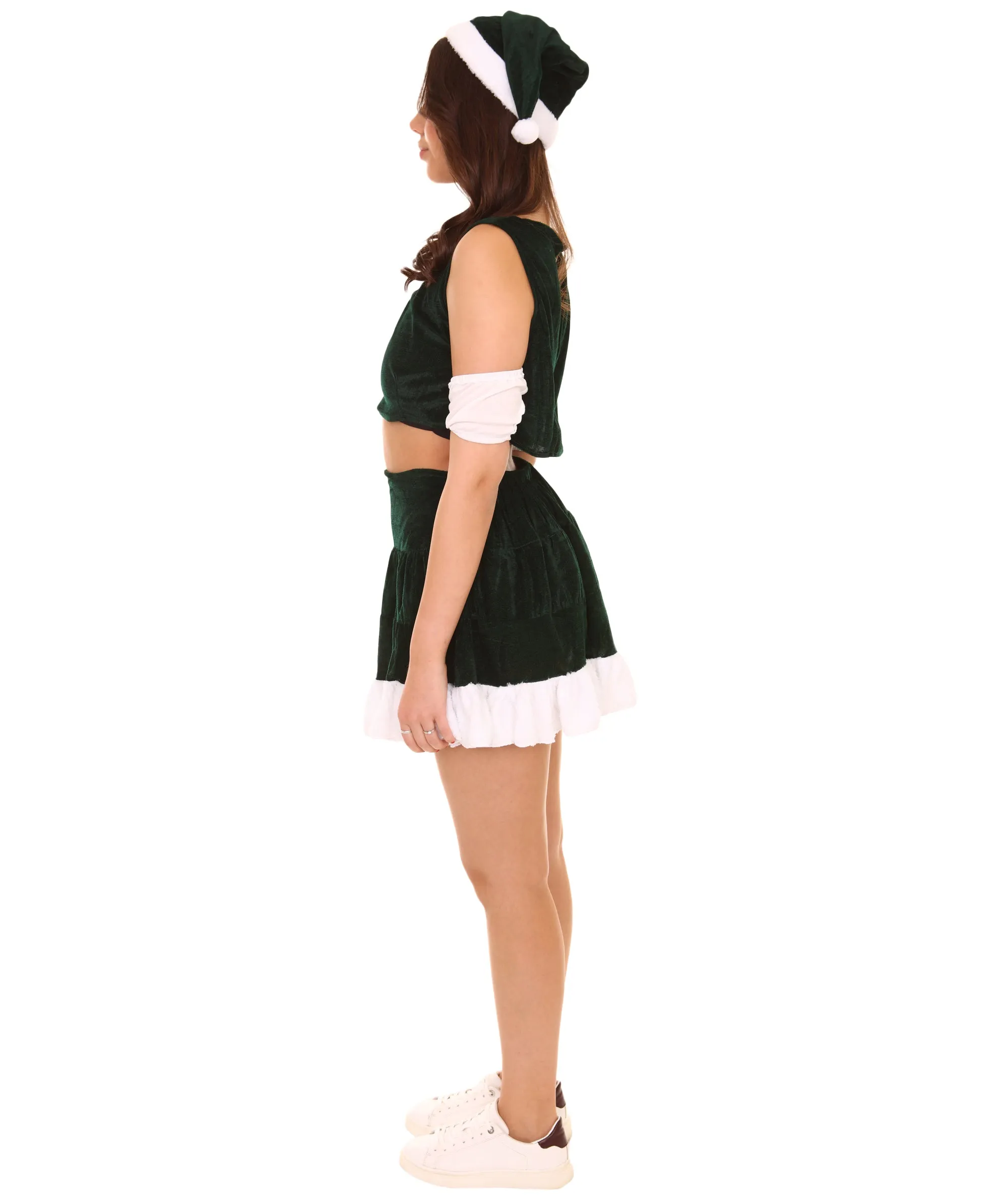 Adult Women's Santa's Sidekick Costume | Green Halloween