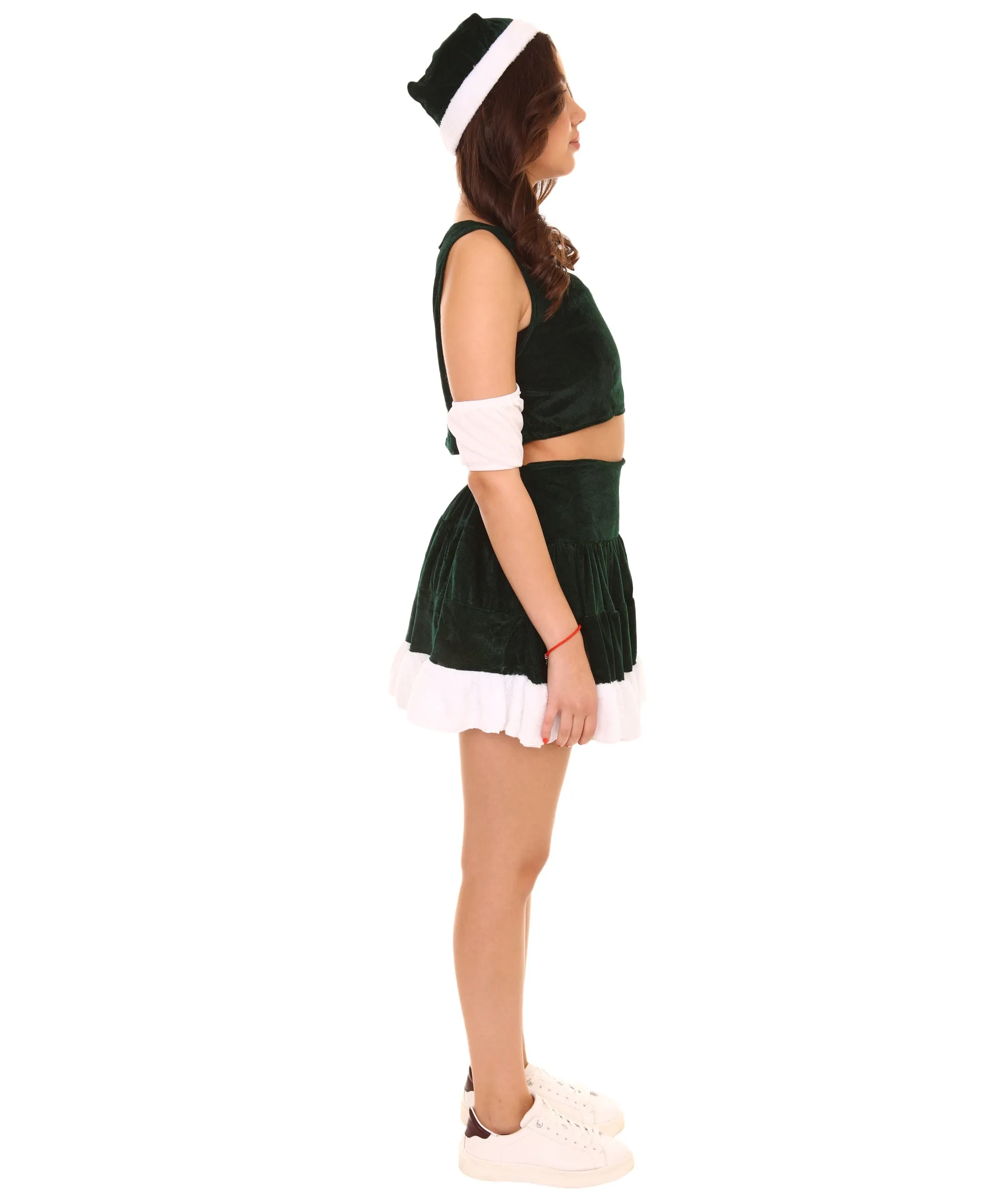 Adult Women's Santa's Sidekick Costume | Green Halloween