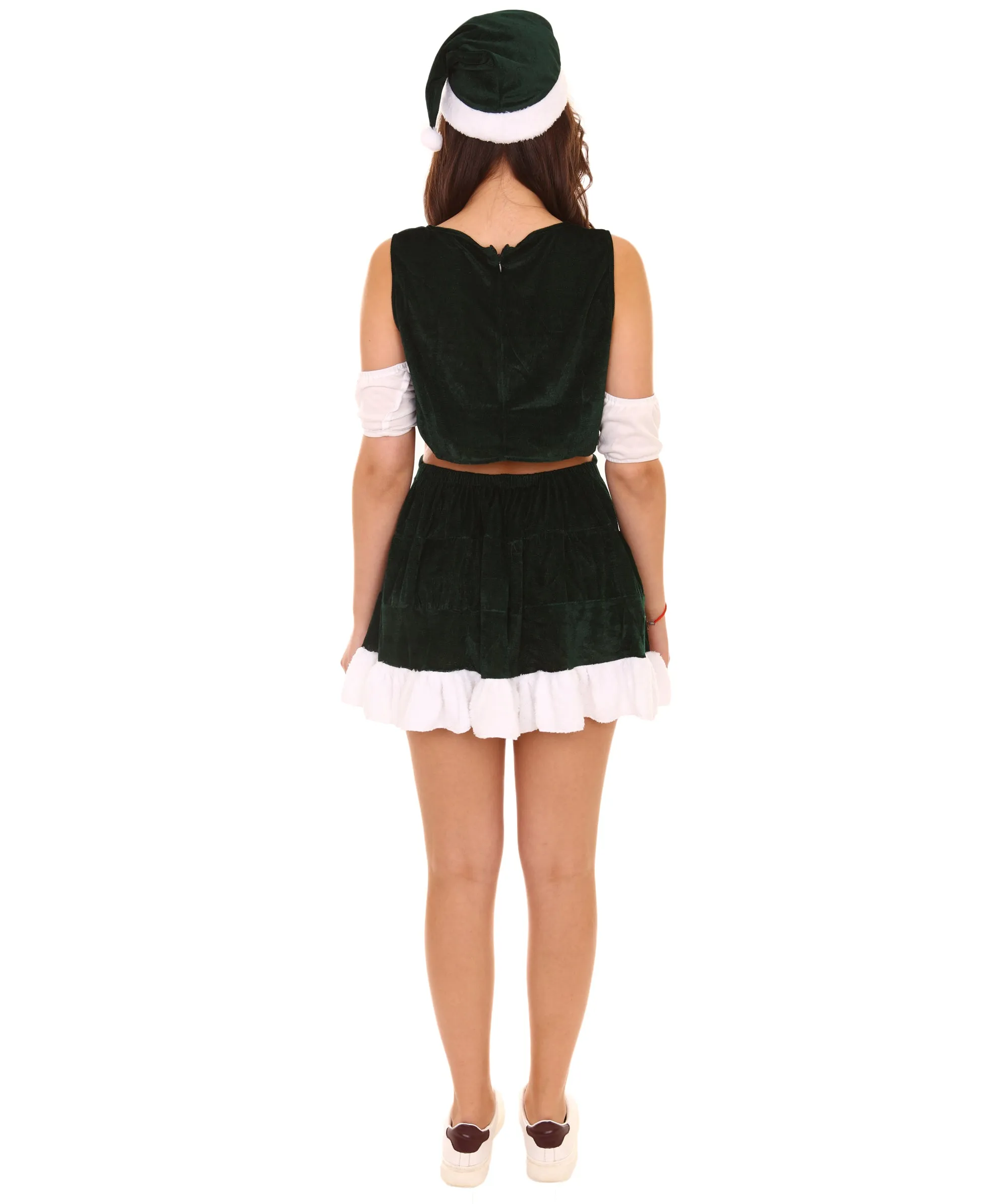 Adult Women's Santa's Sidekick Costume | Green Halloween