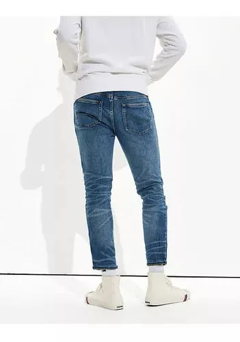 Ae Airflex MEN  Skinny Crop Jean  With Ripped  BLUE