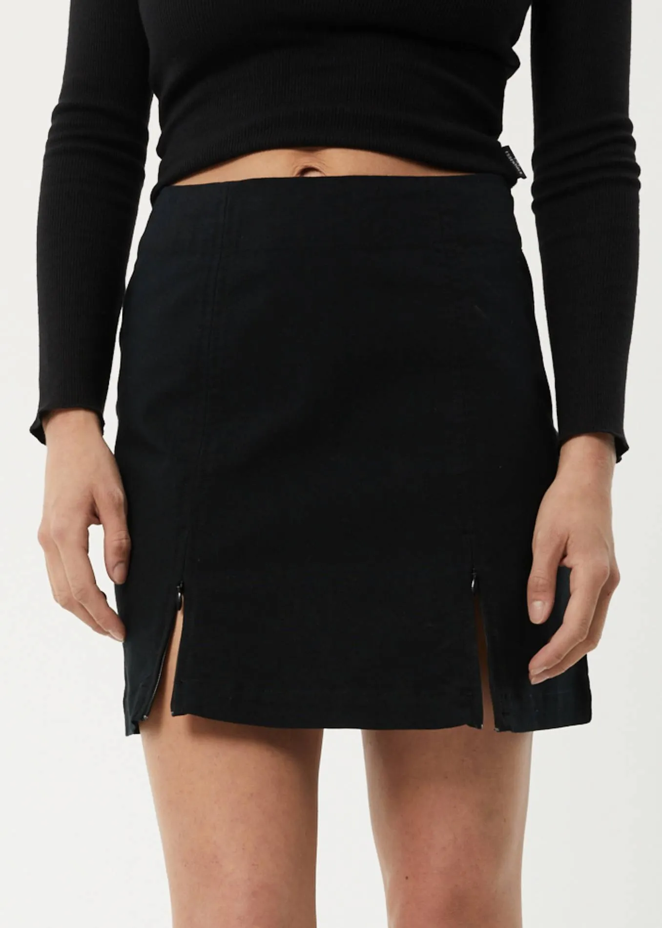 AFENDS Womens Cola - Panelled Mini Skirt - Black