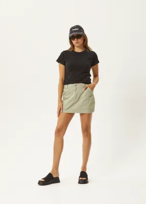 AFENDS Womens Lexi - Cargo Mini Skirt - Eucalyptus