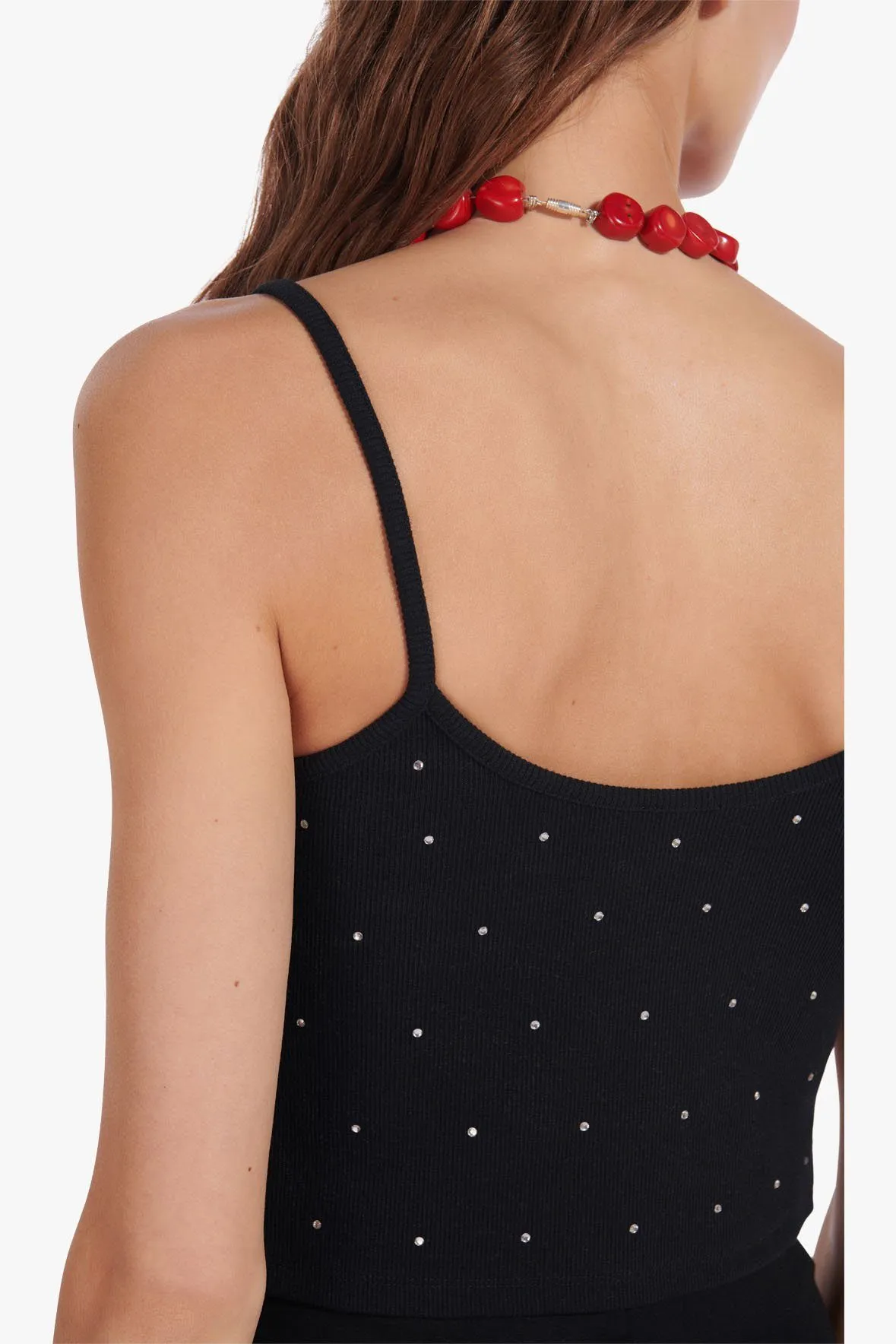 AIDA RHINESTONE TANK | BLACK