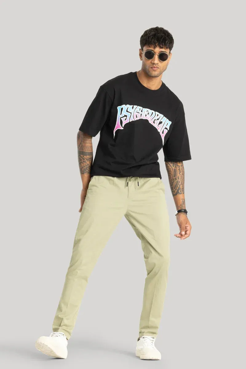 Angelo Light Green Plain Slim Fit Chinos