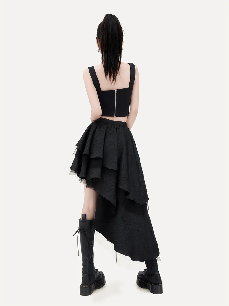 Asymmetric Layered Mesh Skirt