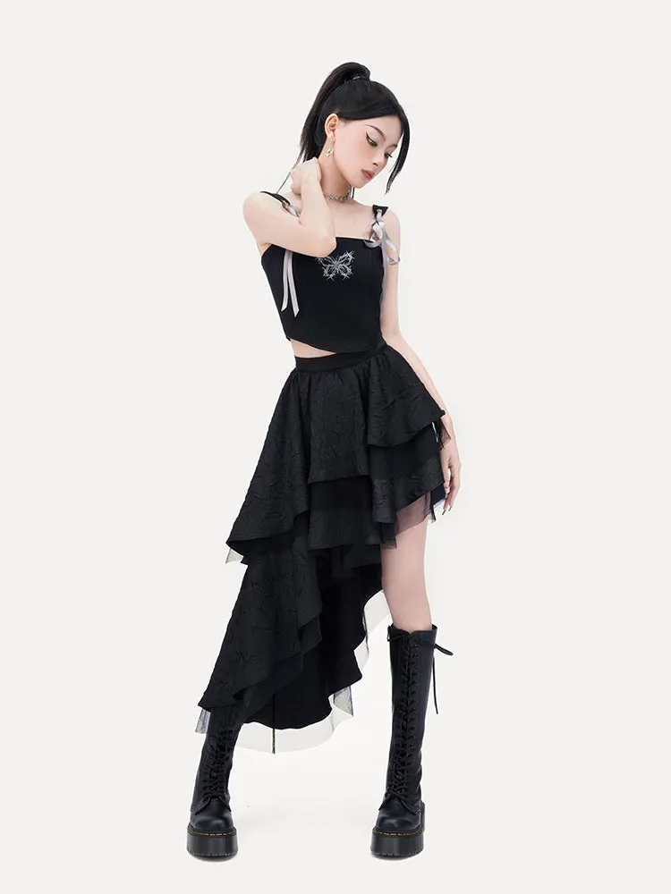 Asymmetric Layered Mesh Skirt