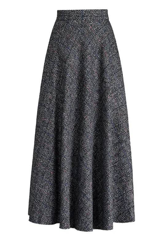 Autumn Winter Elastic Waist Wool Skirt 3787