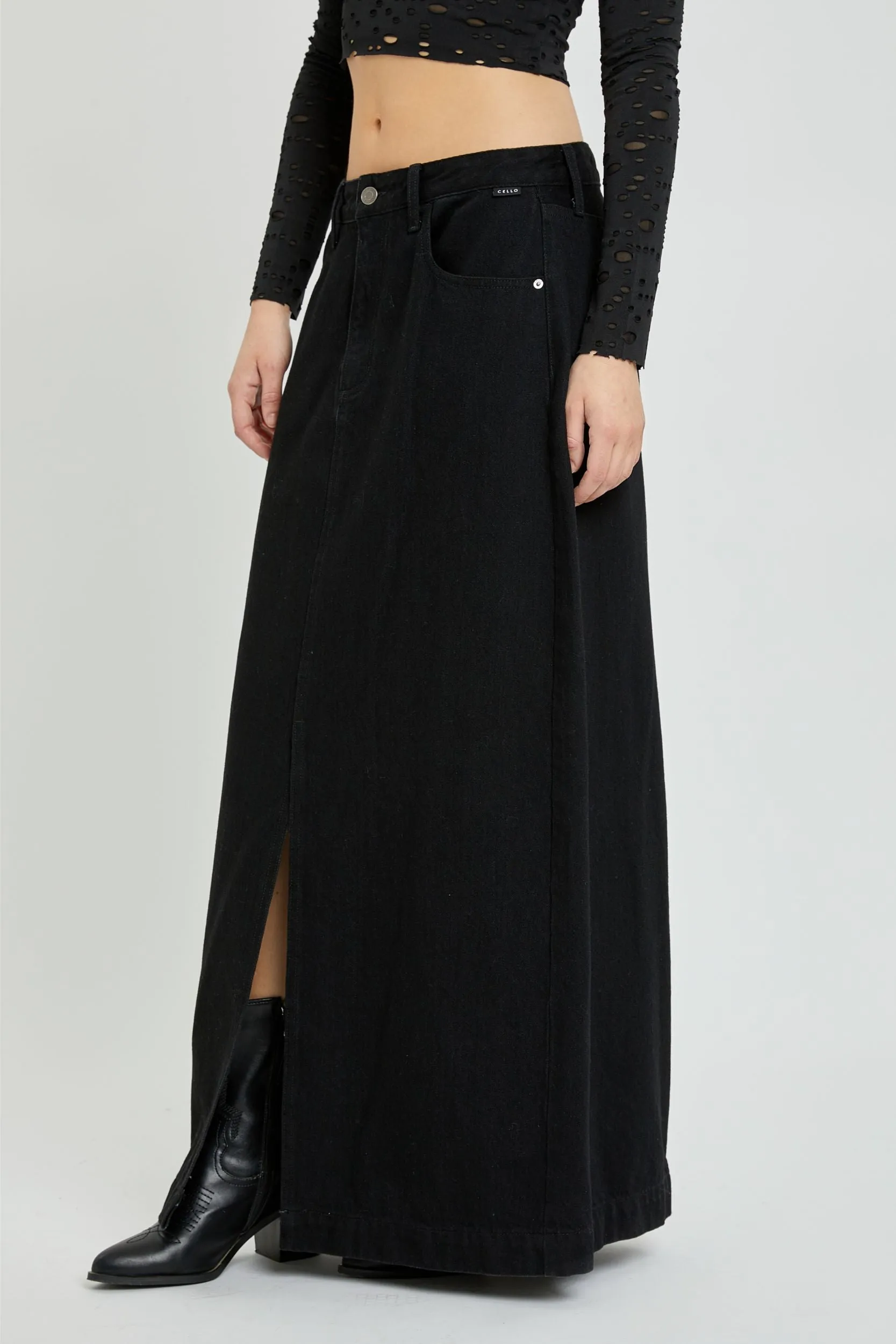 Basic Mid Waisted Maxi Skirt