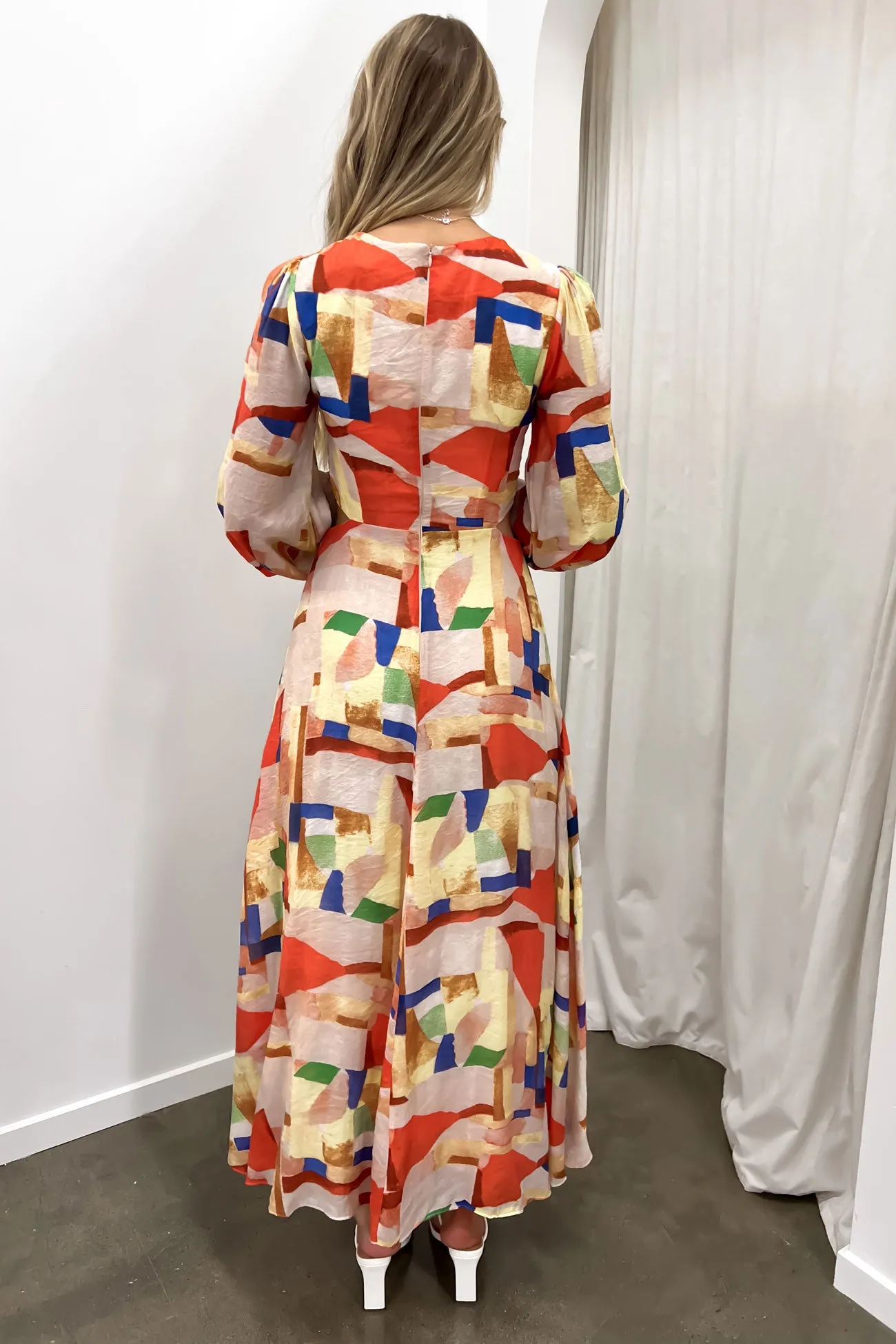 Beatrix Maxi Dress Rust Multi