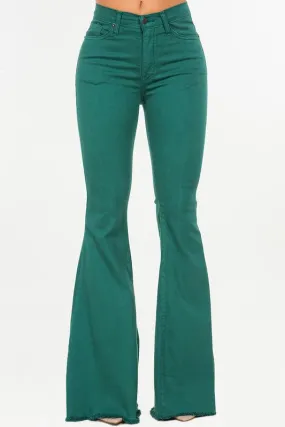 Bell Bottom jean in Hunter Green