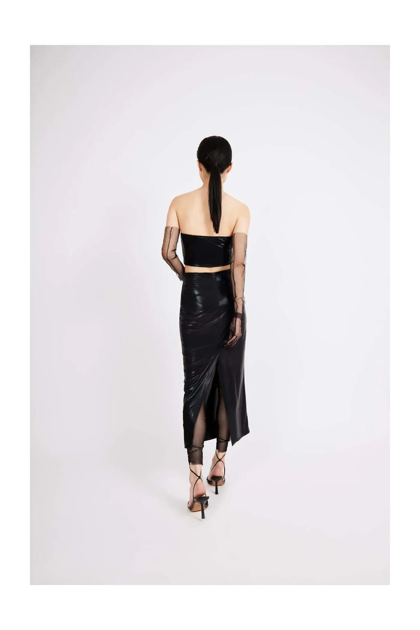 Black Eco Leather Maxi Skirt