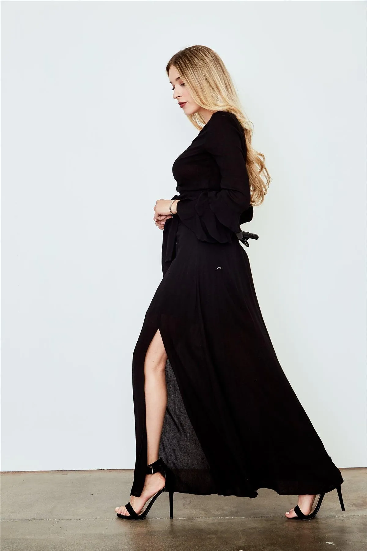 Black Side Slit Maxi Skirt /2-2-2