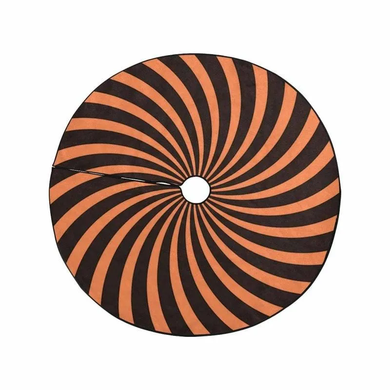 Black&Orange Stripes Christmas Tree Skirt