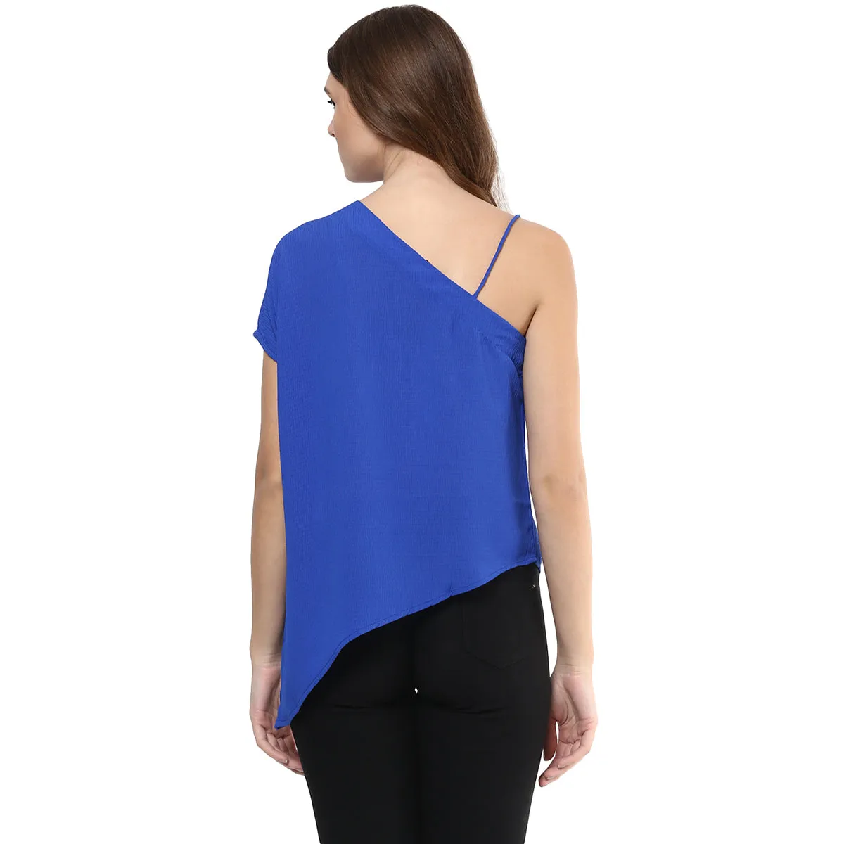 Blue One shoulder Top