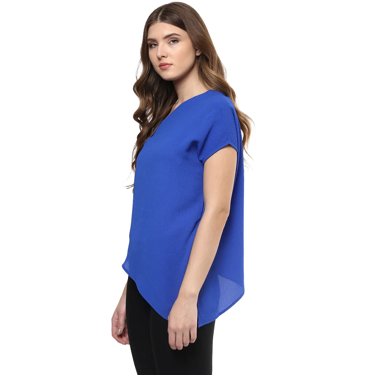 Blue One shoulder Top