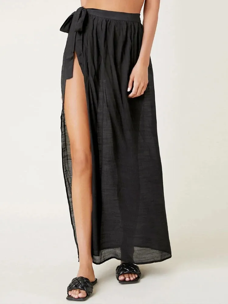 Boho Knotted Thin Sun Protection Beach Skirt Wrap Cover Ups