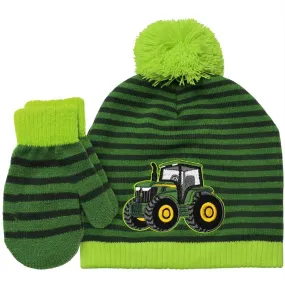 Boys' Tractor Beanie and Mittens J4H111GT