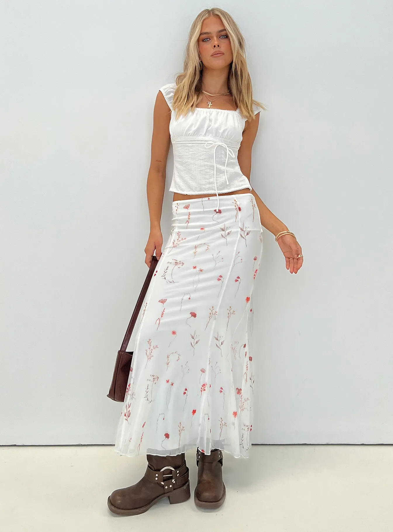 Breezewood Maxi Skirt White