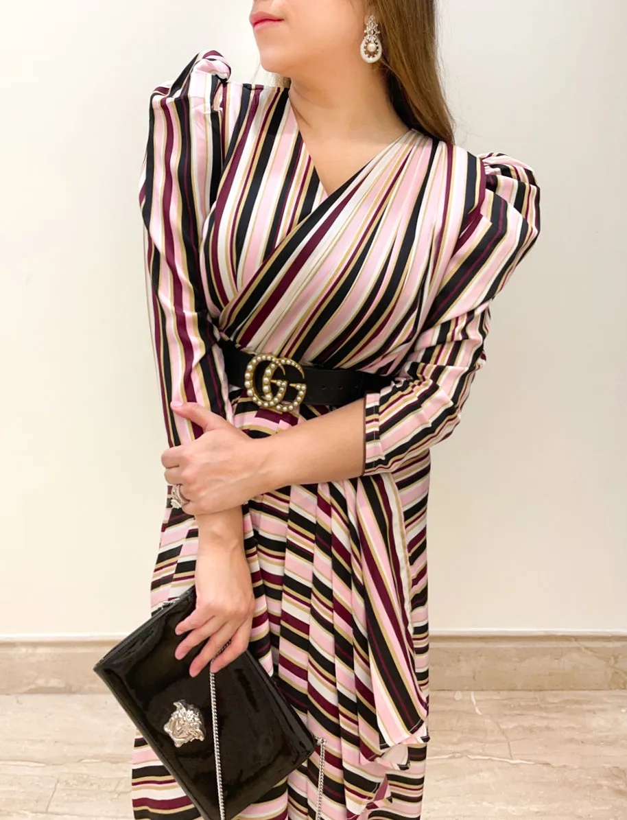 Burgundy Stripes Maxi