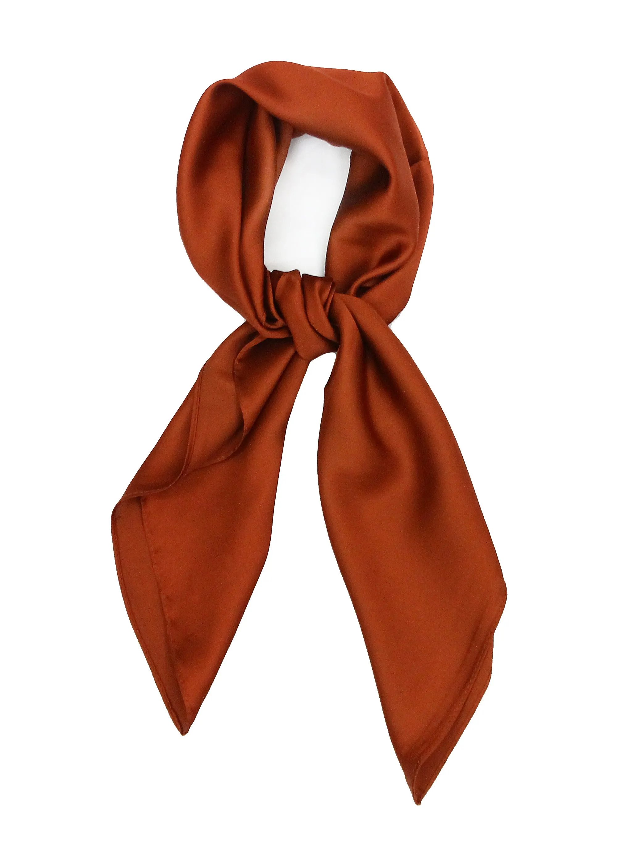 Burnt Orange Scarf Thin Silky Womens Summer Spring