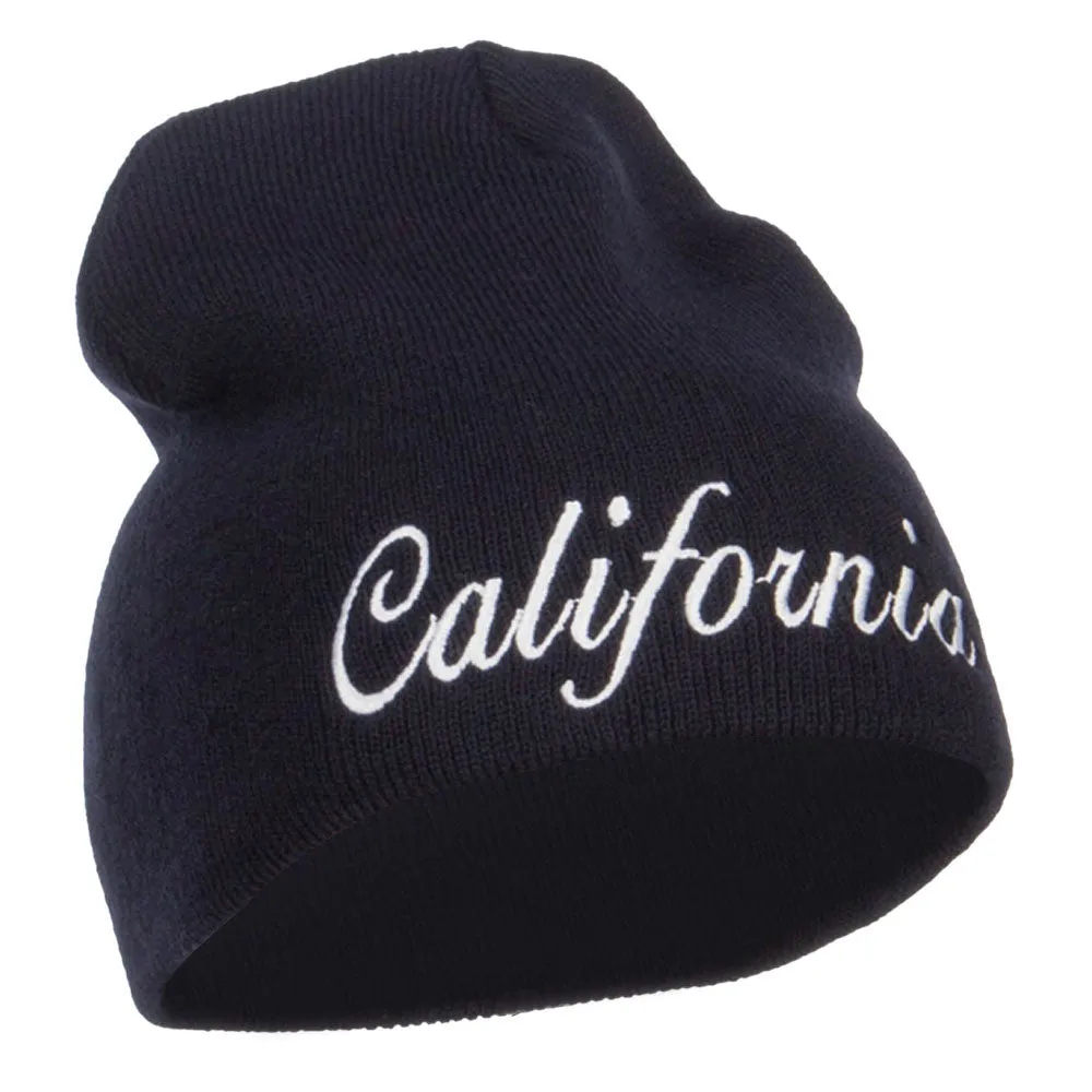 California Embroidered Short Beanie