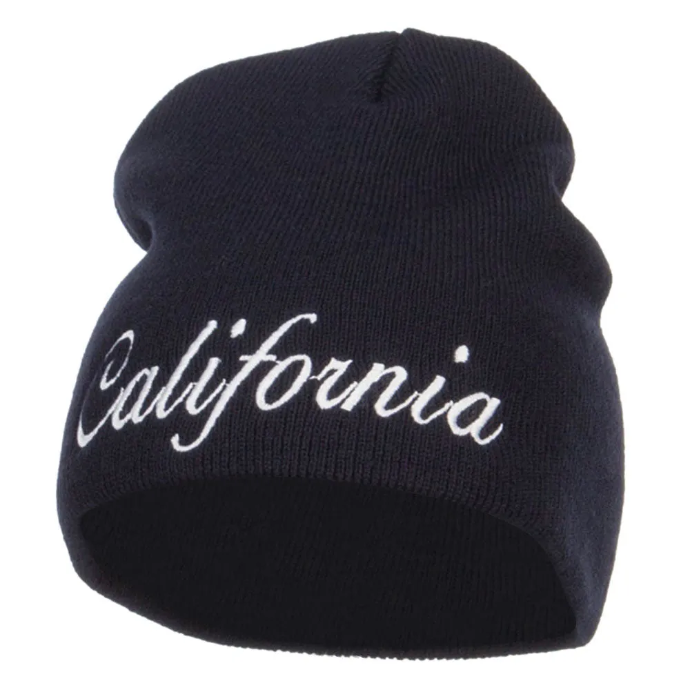 California Embroidered Short Beanie