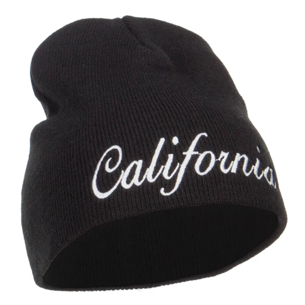 California Embroidered Short Beanie