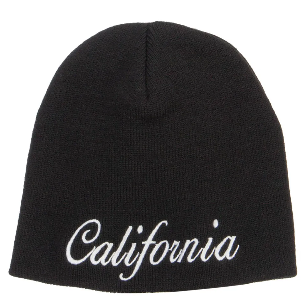 California Embroidered Short Beanie