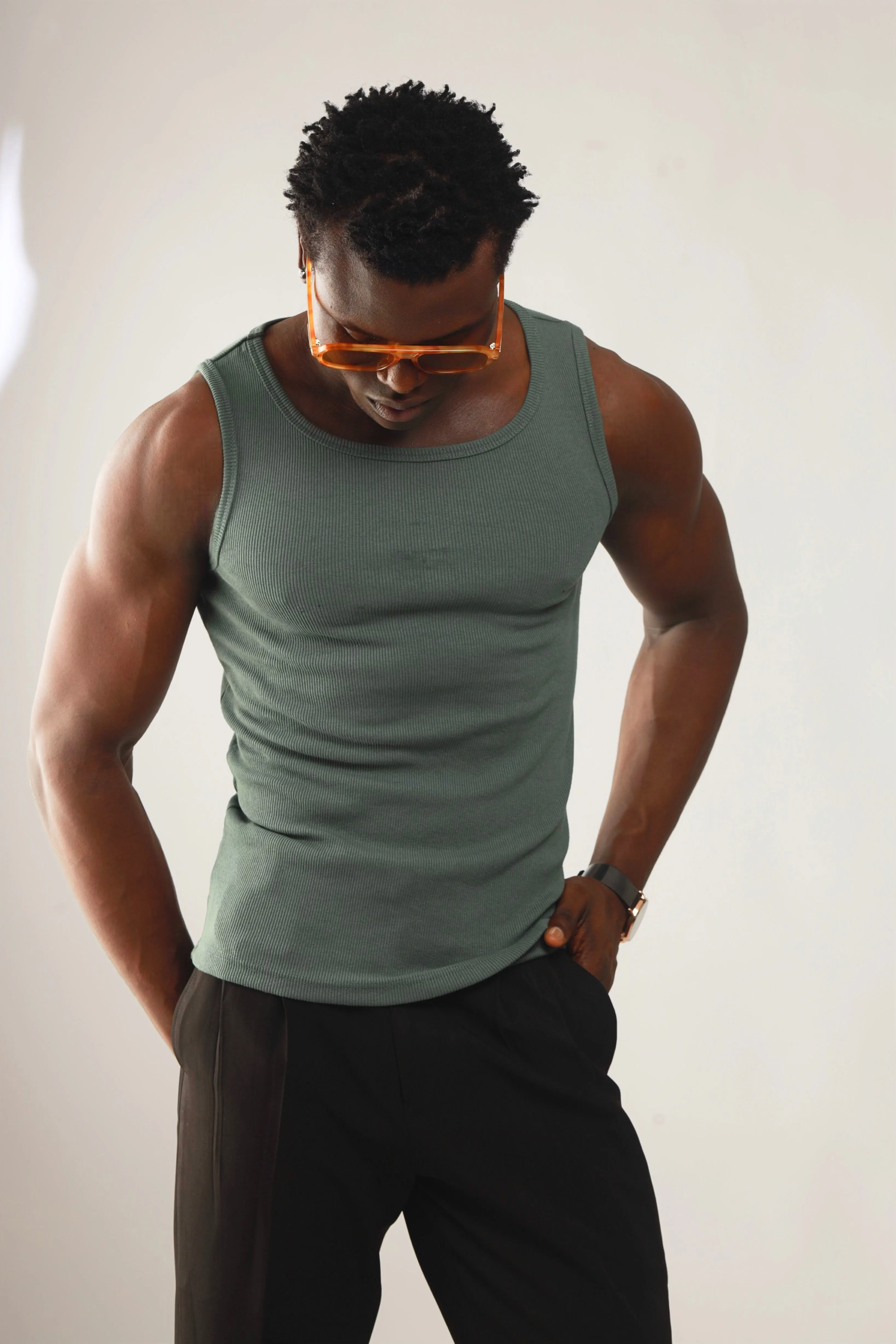 Calix Breathable Compression Tank Top (460G)(Premium Quality) - Xanadu Green