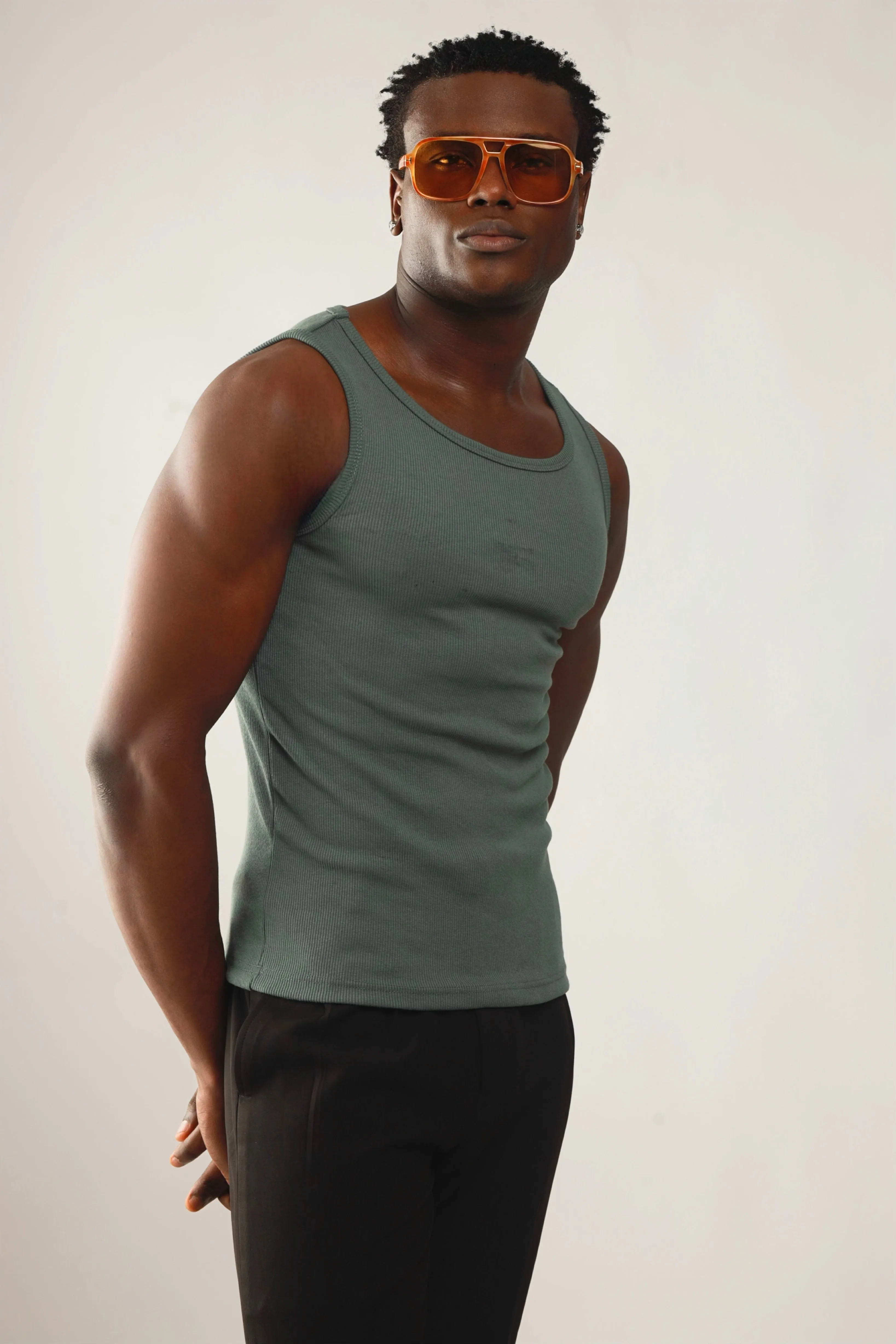 Calix Breathable Compression Tank Top (460G)(Premium Quality) - Xanadu Green