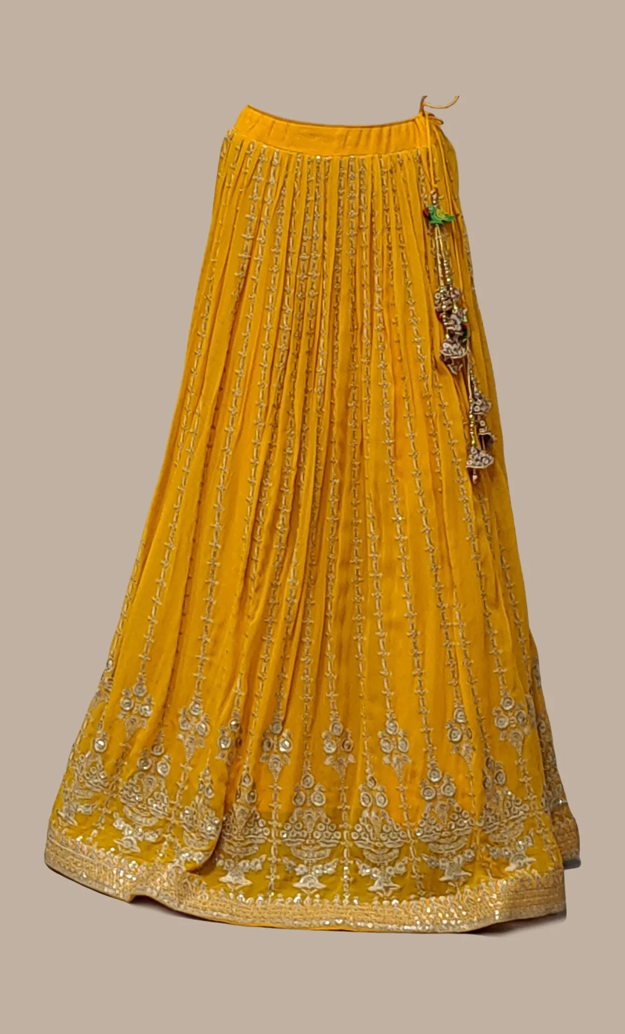 Canary Yellow Embroidered Choli Set