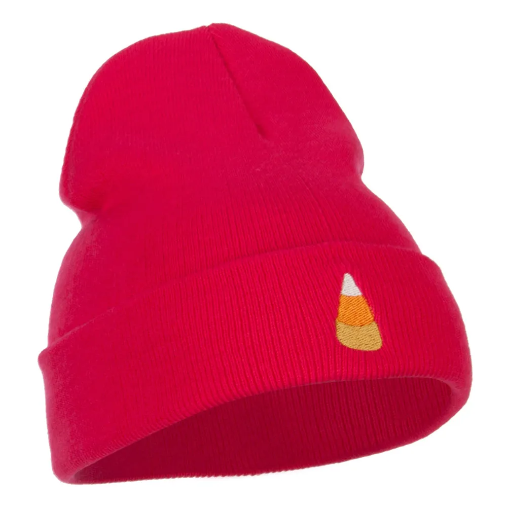 Candy Corn Embroidered Long Beanie