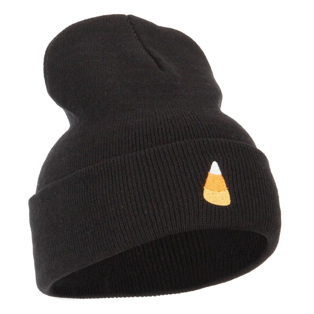 Candy Corn Embroidered Long Beanie