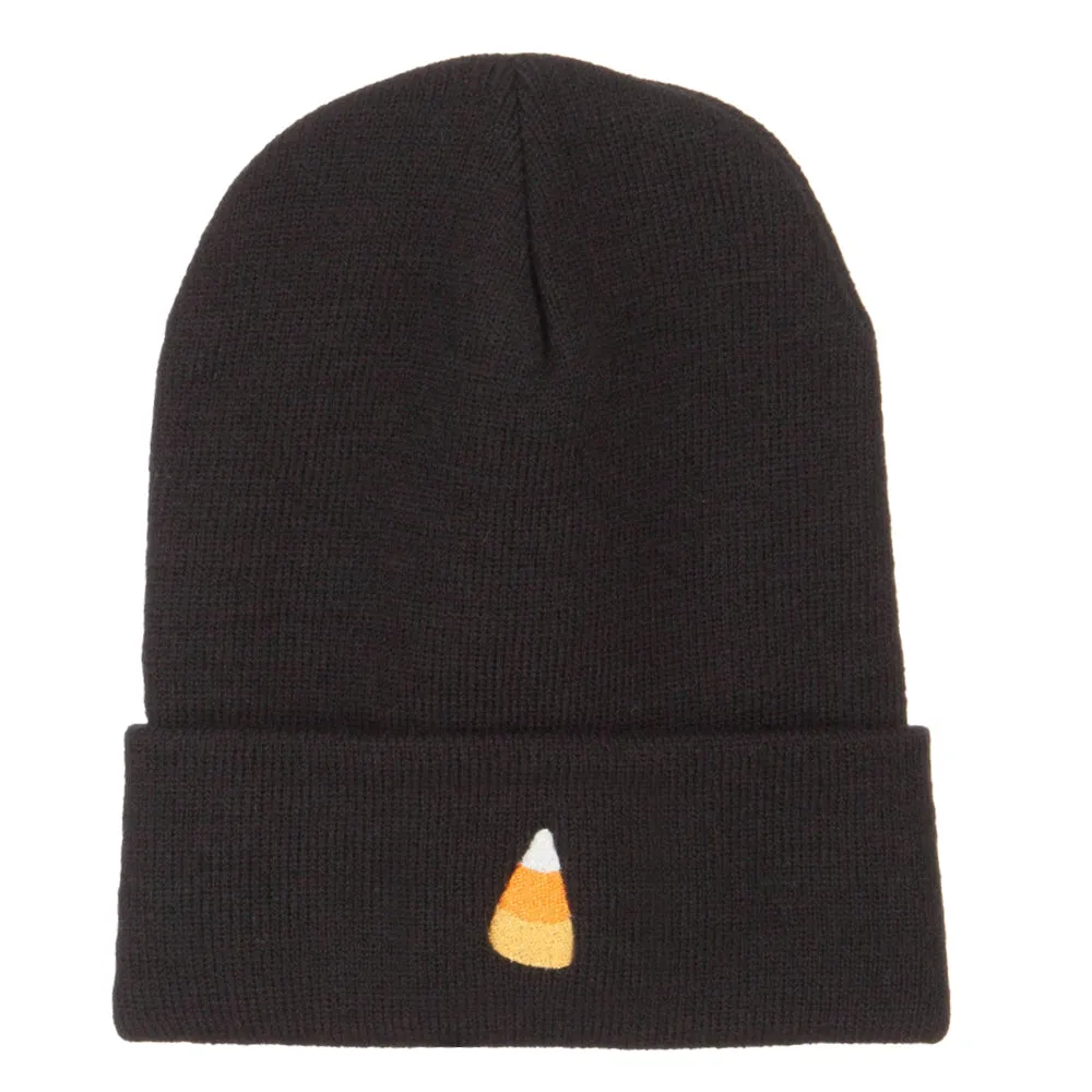 Candy Corn Embroidered Long Beanie