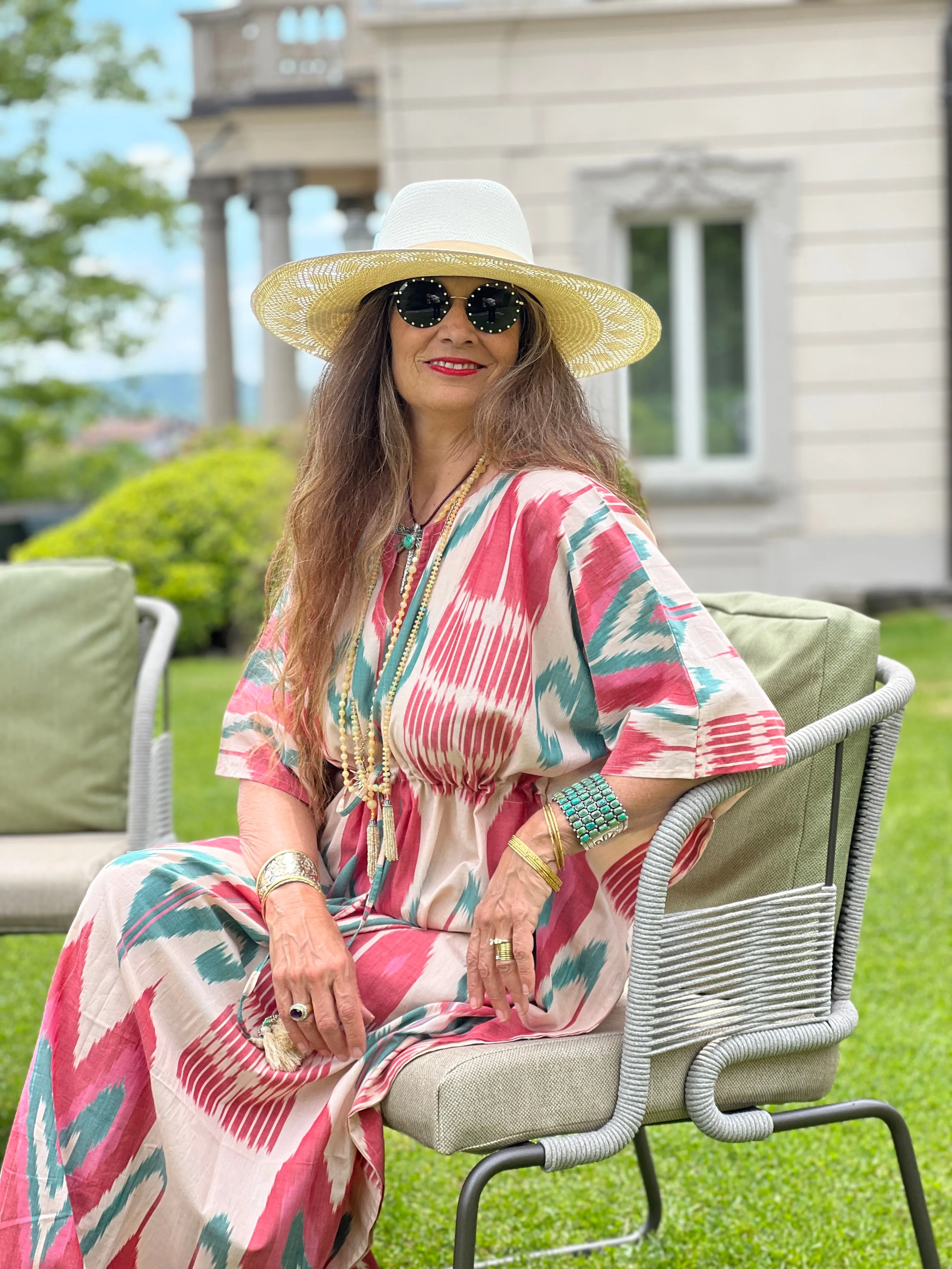 Cannes Cotton Ikat Maxi Kaftan