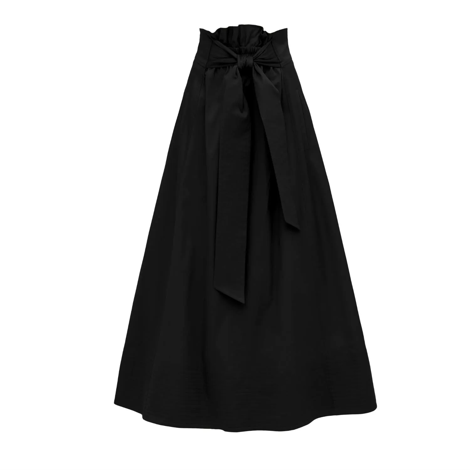 Casual High-Waisted A-Line Skirt With Belt Black