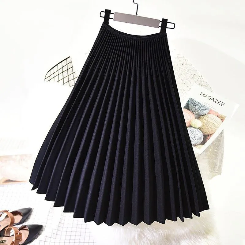 Chic White Pleated Midi Skirt - A Timeless Staple for Style-Conscious Women