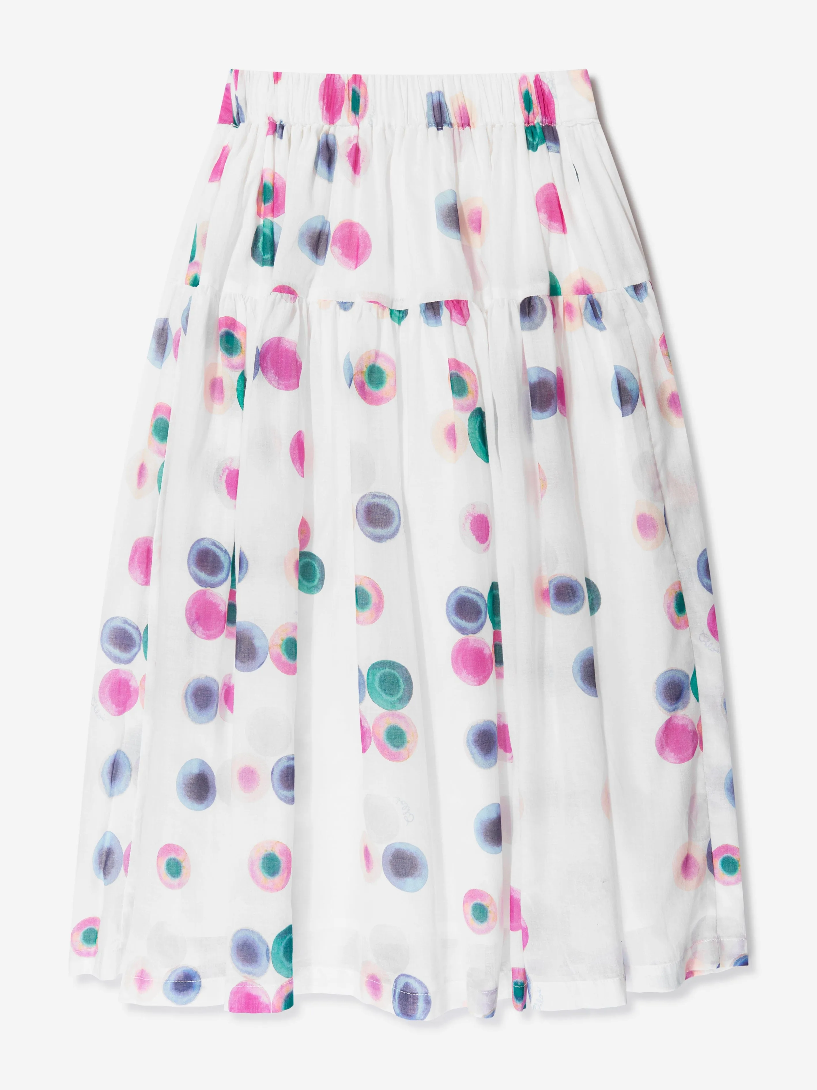 Chloé Girls Spotted Long Skirt in White