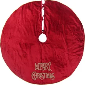 Christmas Carousel Collection 52" Embrd "Merry Xmas" Velvet Tree Skirt