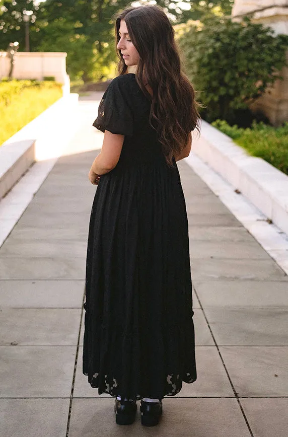 Clover Black Floral Maxi Dress - Final Few