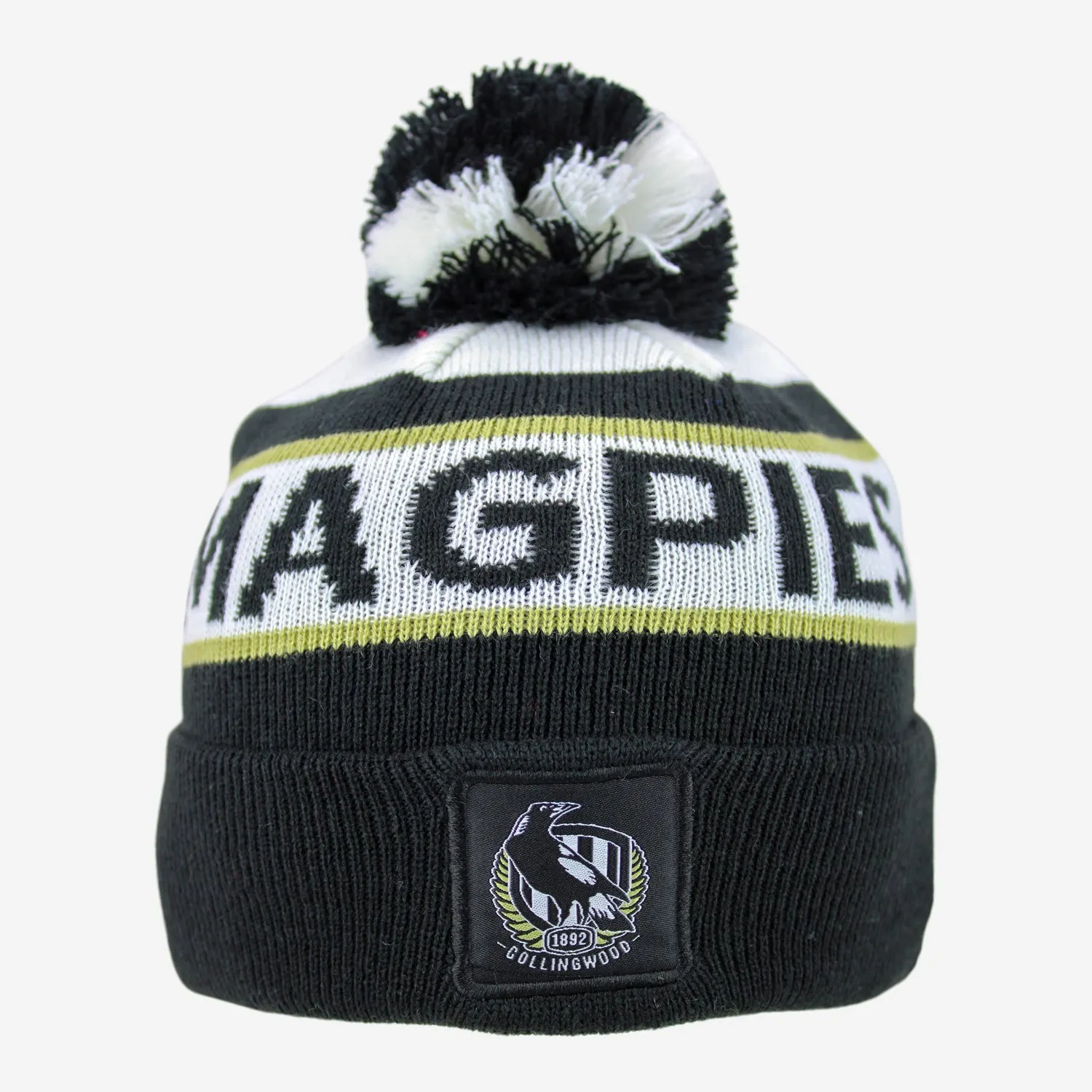 Collingwood Magpies Youth Kids Pom Pom Beanie