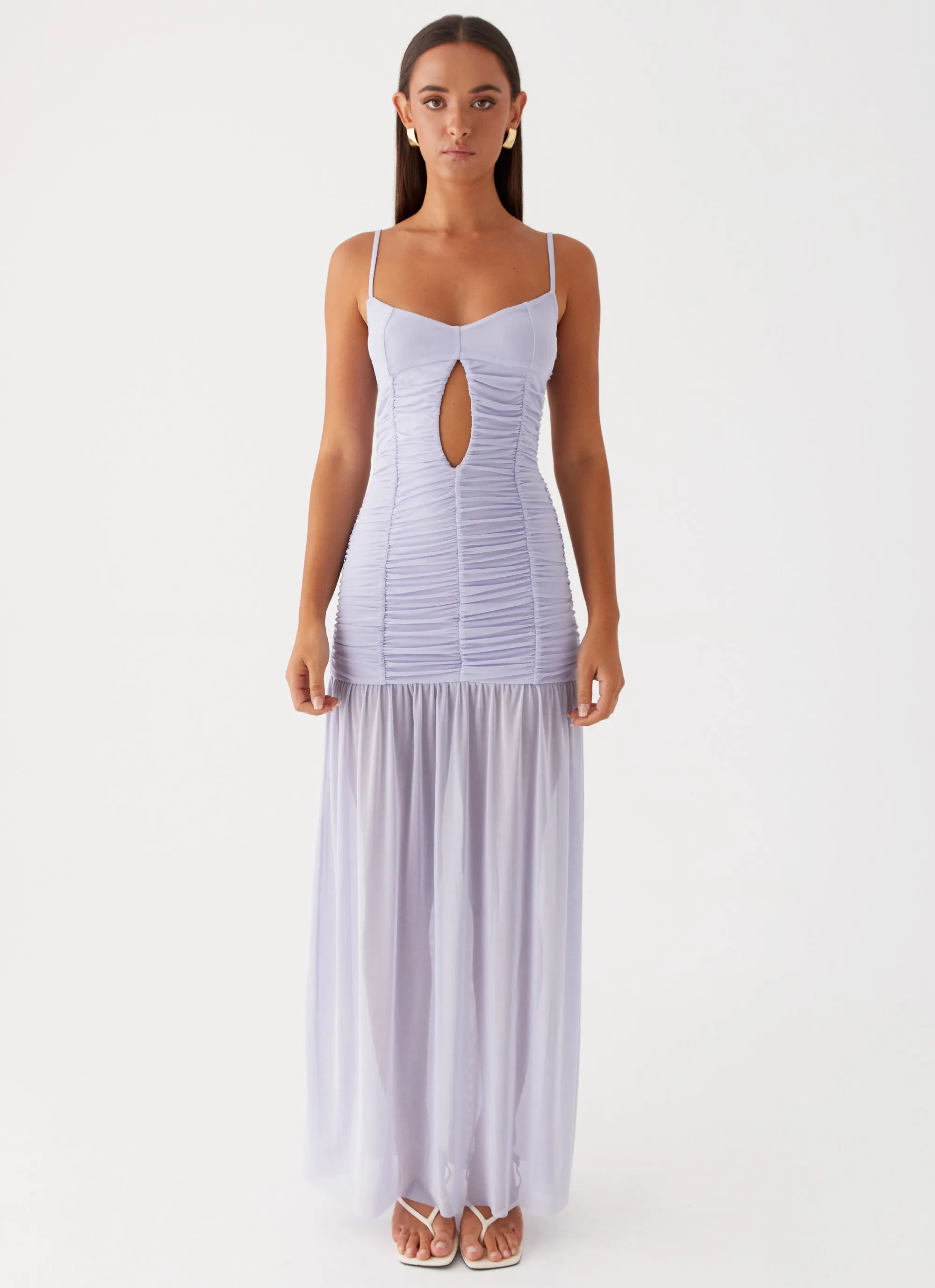 Constance Mesh Maxi Dress - Lavender